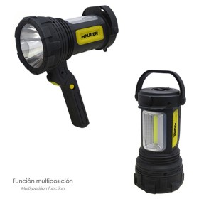Linterna LED De Mano Multifunción Con Asa A Pilas (3 AA) 200 Lúmenes 3 posiciones