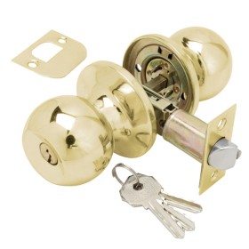 Pomo Puerta WOLFPACK Con Llave Latonado