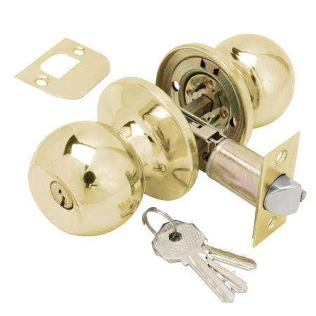 Pomo Puerta WOLFPACK Con Llave Latonado