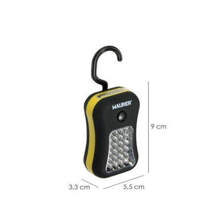 Linterna LED Multifunción A Pilas (3 AAA) 60 Lúmenes 24+4 Leds Con Imán y Gancho