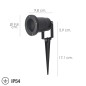 Foco Halógeno IP54 Para Jardín y Exteriores Con Pincho Color Negro Foco Halógeno IP54 Para Jardín y Exteriores Con Pincho Color Negro