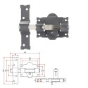 Cerrojo b-3 llave y pulsador pasador de 161mm cilindro redondo de 70mm