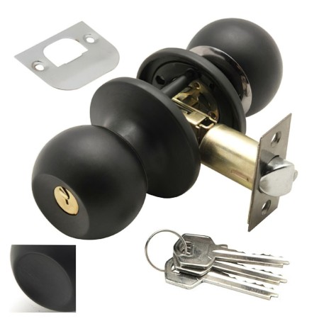 Pomo Puerta WOLFPACK Con Llave Negro