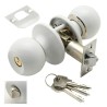 Pomo Puerta WOLFPACK Con Llave Con Condena Blanco Para Entrada