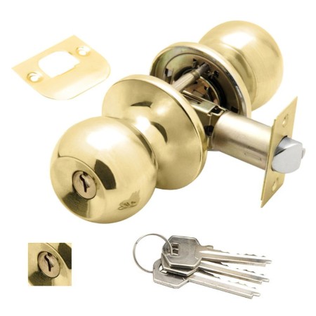 Pomo Puerta WOLFPACK Con Llave Ambos Lados Latonado.