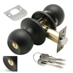 Pomo Puerta WOLFPACK Con Llave Ambos Lados Negro