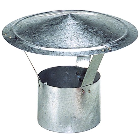 WOLFPACK Sombrero Galvanizado para Estufa, Chimenea, Extracción de Humos, Para tubo Diámetro 120 mm.