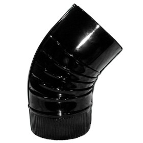 Codo Estufa Color Negro Vitrificado de 130 mm. 45º.