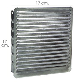 Rejilla Ventilación Empotrar 17x17 cm. Aluminio