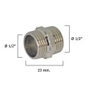 Machones Dobles Cromo 1/2"