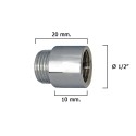 Alargadera Redonda Cromo 1/2" x 10