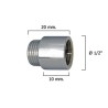 Alargadera Redonda Cromo 1/2" x 10