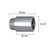 Alargadera Redonda Cromo 1/2" x 20