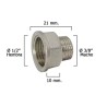 Alargadera Hexagonal Reducción Cromada 3/8 Macho - 1/2 hembra x M10