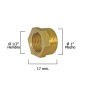 Reducción Hexagonal Pulida 1" Macho x 1/2" Hembra