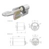 Cilindro Tesa Seguridad T6TS 40 Leva Corta Cilindro Redondo