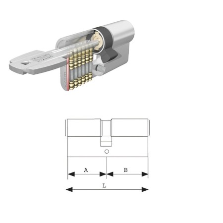 Cilindro Tesa Seguridad T60 /30x40 niquelado leva corta