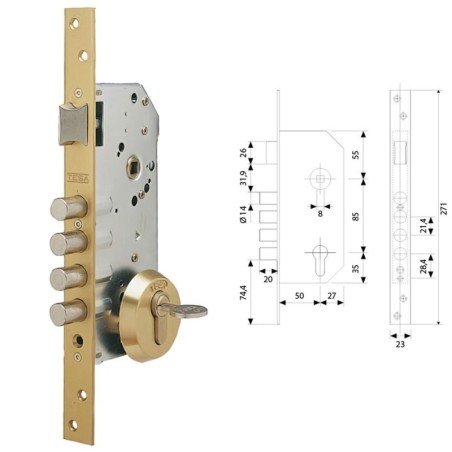 Cerradura Tesa Seguridad R100B566 Esmaltada