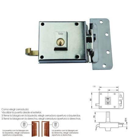 Cerradura Yale 6-12-hn/ Derecha