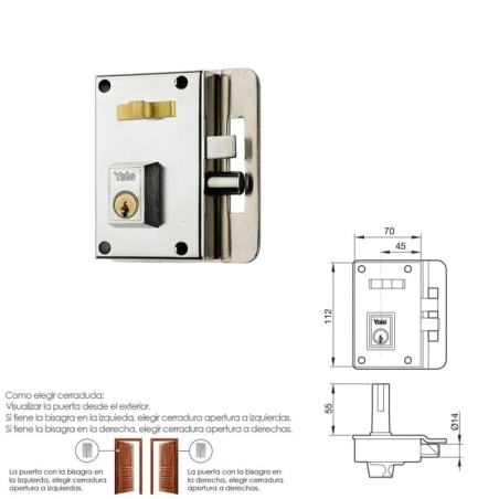 Cerradura Yale 10-hn/ Derecha