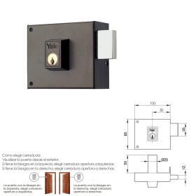 Cerradura Yale 124-a/hp/10/ Derecha.