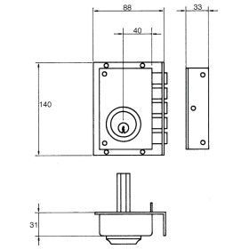 Cerradura Jis 242 11x7 Izquierda