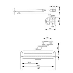 Cierrapuertas Tesa DC110 F2-3 Sin Retenedor Plateado