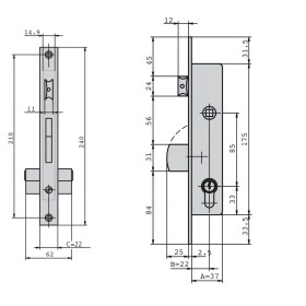 Cerradura Cvl 196/30/6an Carpintera Aluminio