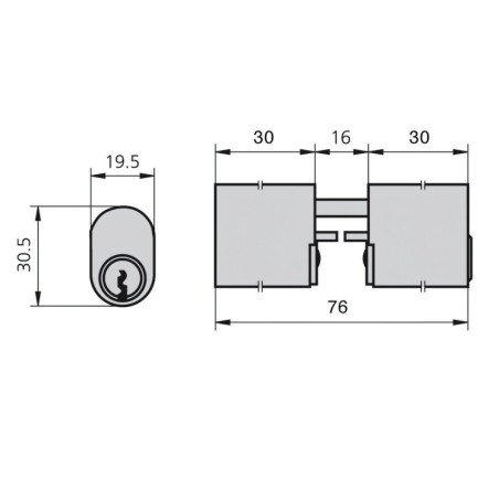 Cilindro Cvl 5968/30x30/ln Ovalado Levas Con Vástagos
