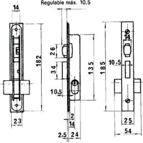 Cerradura Lince 5551 Aluminio 14 mm.