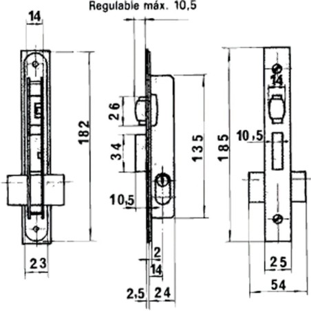 Cerradura Lince 5551 Aluminio 14 mm.