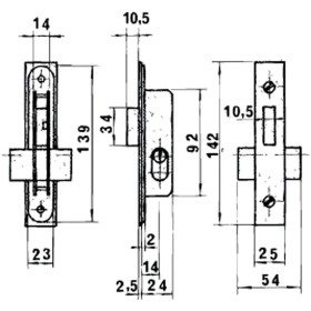 Cerradura Lince 5552 Aluminio 14 mm.