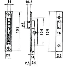 Cerradura Lince 5553 Aluminio 14 mm.