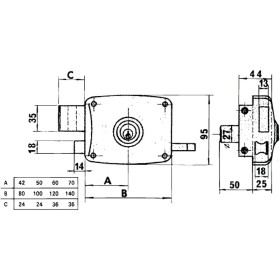 Cerradura Lince 5124A-BOap/120 Derecha