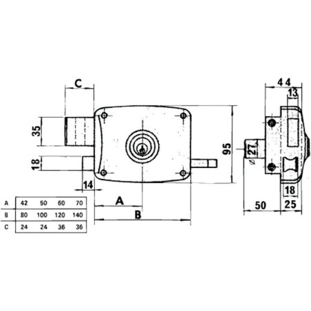Cerradura Lince 5124A-BOap/120 Derecha