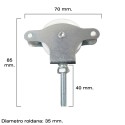 Polea Tendedero WOLFPACK Zincado 40 mm. Roldana Plástico con Tornillo