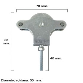 Polea Tendedero WOLFPACK Zincado 40 mm. Roldana Metal con Tornillo
