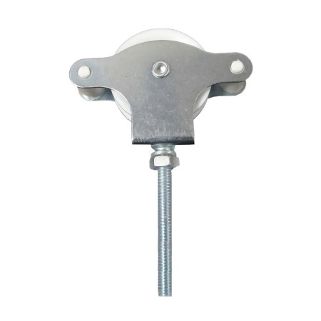 Polea Tendedero WOLFPACK Zincado 60 mm. Roldana Plástico con Tornillo