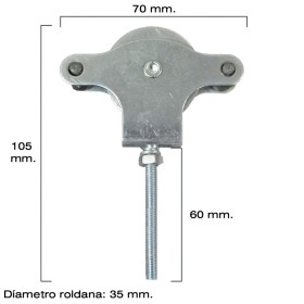 Polea Tendedero WOLFPACK Zincado 60 mm. Roldana Metal con Tornillo