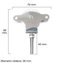 Polea Tendedero WOLFPACK Inoxidable 40 mm. / Roldana Metálica Con Tornillo