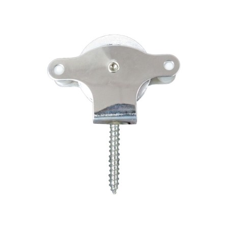 Polea Tendedero WOLFPACK Inoxidable 40 mm. / Roldana Metálica Con Tirafondo