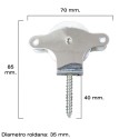 Polea Tendedero WOLFPACK Inoxidable 40 mm. / Roldana Metálica Con Tirafondo