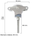 Polea Tendedero WOLFPACK Inoxidable 60 mm. / Roldana Metálica Con Tornillo