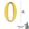 Numero Latón "0" 10 cm. con Tornillería Oculta (Blíster 1 Pieza)