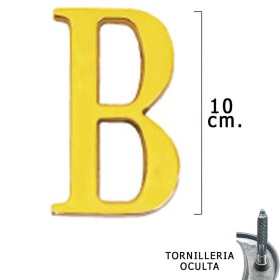 Letra Latón "B" 10 cm. con Tornillería Oculta (Blíster 1 Pieza)