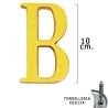 Letra Latón "B" 10 cm. con Tornillería Oculta (Blíster 1 Pieza)