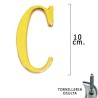 Letra Latón "C" 10 cm. con Tornillería Oculta (Blíster 1 Pieza)