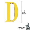 Letra Latón "D" 10 cm. con Tornillería Oculta (Blíster 1 Pieza)