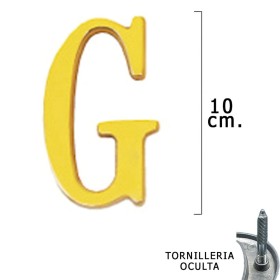 Letra Latón "G" 10 cm. con Tornillería Oculta (Blíster 1 Pieza)