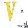 Letra Latón "V" 10 cm. con Tornillería Oculta (Blíster 1 Pieza)